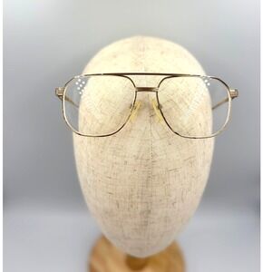 Nikon 56016 Eyeglass Frames Men 56-16 Gold Aviator Double Bridge Vintage